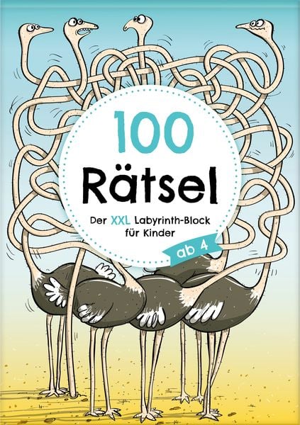 100 Rätsel: Der XXL Labyrinth-Block für Kinder ab 4, Taschenbuch von Lisa Wirth, Nova MD, 9783985956814