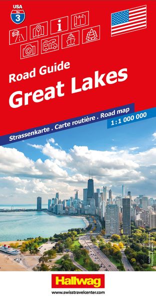 Produktbild: Hallwag Strassenkarte USA, Great Lakes 1:1 Mio.