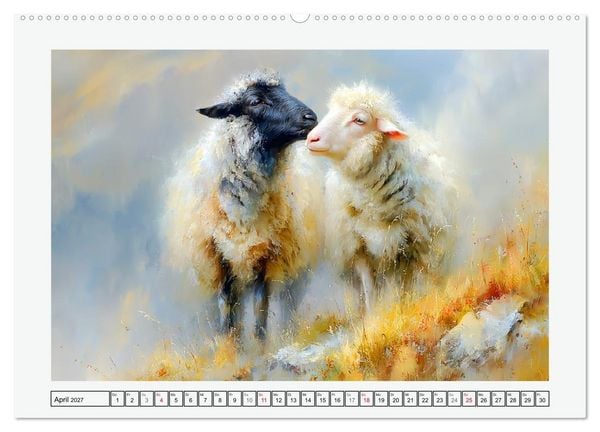 Produktbild: Schafe. Friedliche Tiere in sanften Naturmomenten (hochwertiger Premium Wandkalender 2027 DIN A2 quer), Kunstdruck in Hochglanz