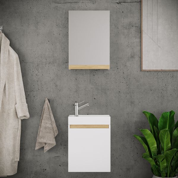 Produktbild: 3 tlg. H&auml;ngeschrank G&auml;ste-WC Waschbecken Softclose Cosila