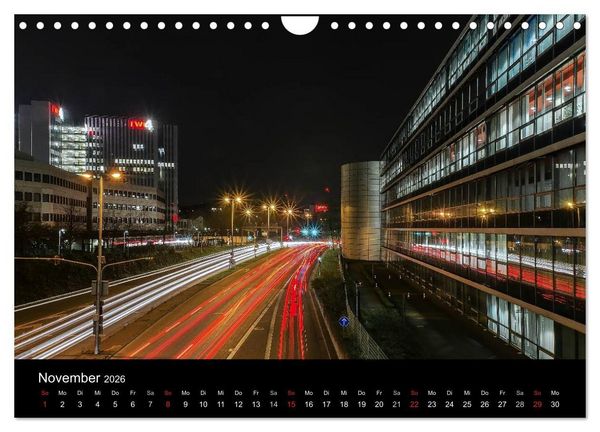 Produktbild: D&uuml;sseldorf - Ansichten am Abend (Wandkalender 2026 DIN A4 quer), CALVENDO Monatskalender