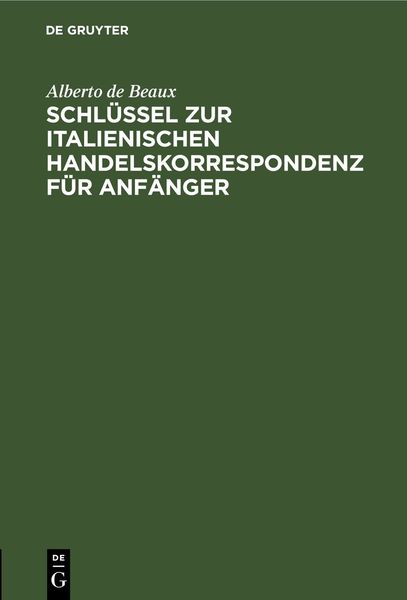 Produktbild: Schl&uuml;ssel zur italienischen Handelskorrespondenz f&uuml;r Anf&auml;nger