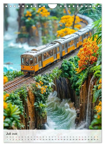 Produktbild: Eisenbahnen - Miniaturbahnen zwischen Fantasie und Fernweh (Wandkalender 2026 DIN A4 hoch), CALVENDO Monatskalender