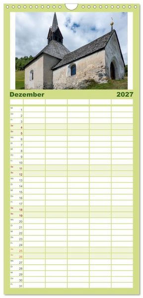 Produktbild: Familienplaner 2027 - Der Reschensee - ein Panormanen-Abenteuer mit 5 Spalten (Wandkalender, 21 x 45 cm) CALVENDO