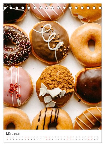 Produktbild: Donuts - Die runden Gaumenfreuden. (Tischkalender 2026 DIN A5 hoch), CALVENDO Monatskalender