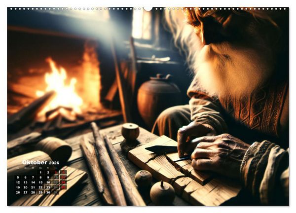 Produktbild: Wikinger - Ein Jahr im Leben der Nordm&auml;nner (hochwertiger Premium Wandkalender 2026 DIN A2 quer), Kunstdruck in Hochglanz