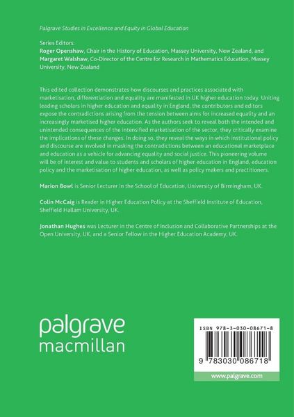 Produktbild: Equality and Differentiation in Marketised Higher Education