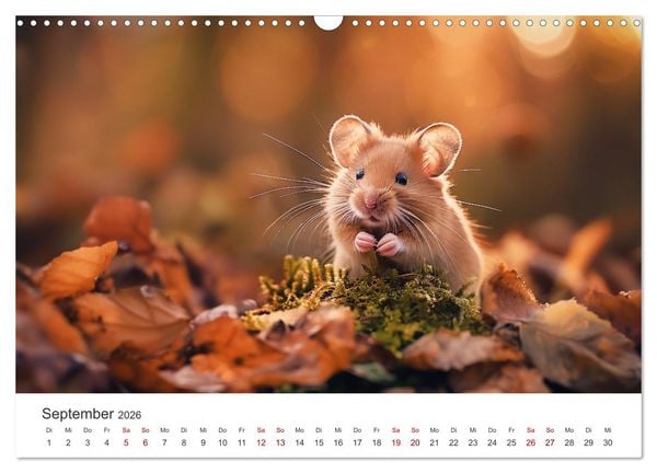 Produktbild: Wild und flauschig - Hamster - Abenteuer in freier Natur (Wandkalender 2026 DIN A3 quer), CALVENDO Monatskalender