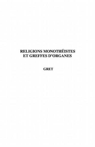 Produktbild: Religions monotheistes et greffes d'organes