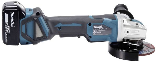 Produktbild: Makita DGA519RTJ Akku-Winkelschleifer 125 mm inkl. 2. Akku, inkl. Ladeger&auml;t 18 V 5 Ah