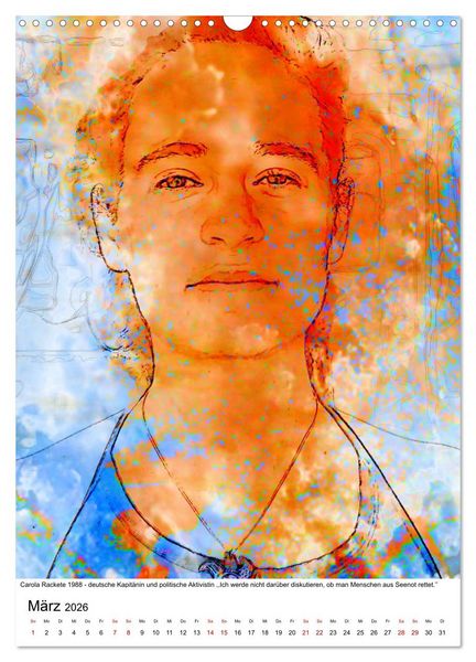Produktbild: Die FARBEN der Frauen - 12 Portr&auml;ts gro&szlig;artiger Frauen (Wandkalender 2026 DIN A3 hoch), CALVENDO Monatskalender