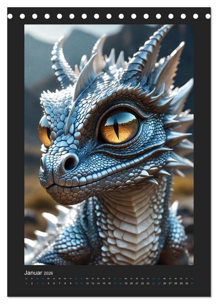 Produktbild: Verzauberte Drachen: Ein Jahr voll kleiner Wunder! (Tischkalender 2026 DIN A5 hoch), CALVENDO Monatskalender