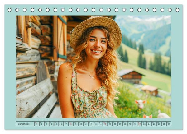 Produktbild: Almwiesenm&auml;rchen. Zauberhafte Frauen und gute Laune in den Bergen (Tischkalender 2026 DIN A5 quer), CALVENDO Monatskalender