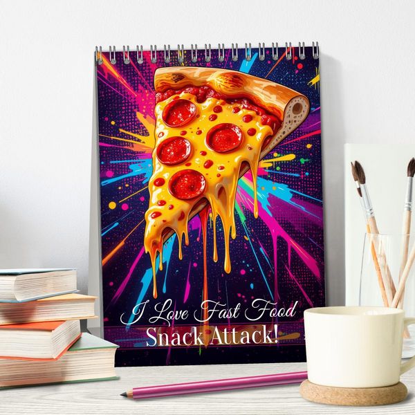 Produktbild: I Love Fast Food - Snack Attack! (Tischkalender 2026 DIN A5 hoch), CALVENDO Monatskalender