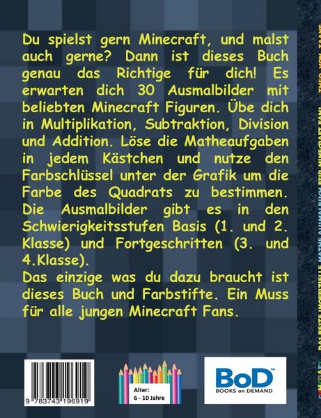 Produktbild: Funcraft - Das beste inoffizielle Mathe Ausmalbuch f&uuml;r Minecraft Fans