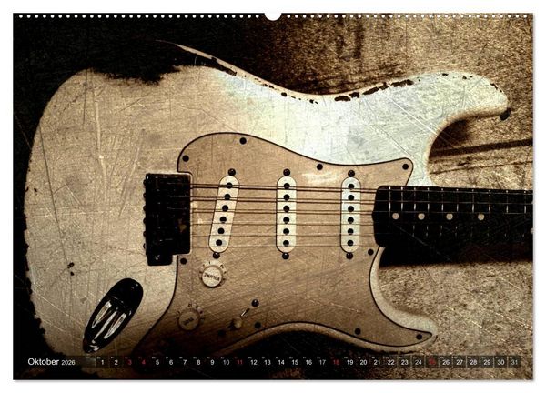 Produktbild: GITARREN Vintage Art (Wandkalender 2026 DIN A2 quer), CALVENDO Monatskalender