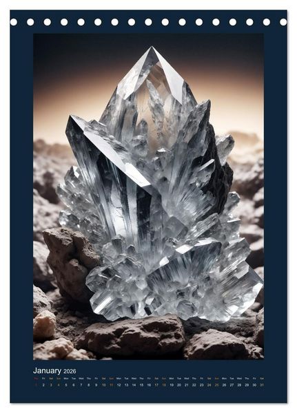 Produktbild: Fantastic Minerals - Mysterious Treasures (Desk Calendar 2026 DIN A5 portrait), CALVENDO 12 Month DeskCalendar