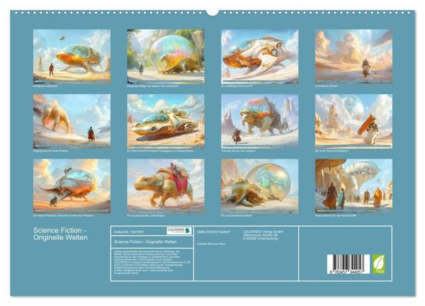 Produktbild: Science Fiction - Originelle Welten (hochwertiger Premium Wandkalender 2026 DIN A2 quer), Kunstdruck in Hochglanz