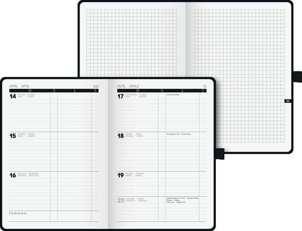 Produktbild: BRUNNEN 1072529907 Buchkalender Kompagnon TimeCenter Mod. 725 2027 A5, Kunststoff, schwarz