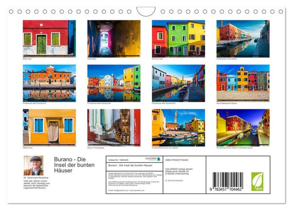 Produktbild: Burano - Die Insel der bunten H&auml;user (Wandkalender 2026 DIN A4 quer), CALVENDO Monatskalender