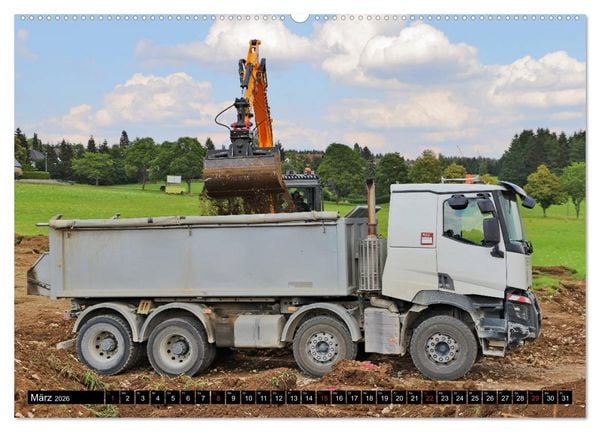 Produktbild: Baufahrzeuge auf der Baustelle (Wandkalender 2026 DIN A2 quer), CALVENDO Monatskalender