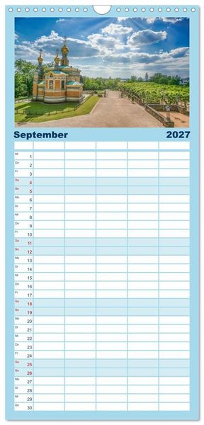 Produktbild: Familienplaner 2027 - Blickfang Darmstadt! mit 5 Spalten (Wandkalender, 21 x 45 cm) CALVENDO