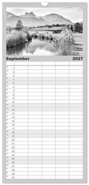 Produktbild: Familienplaner 2027 - Traumhafte Allg&auml;uer Alpen mit 5 Spalten (Wandkalender, 21 x 45 cm) CALVENDO