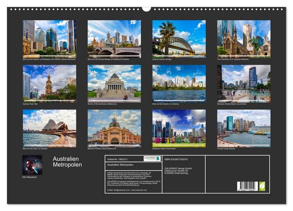 Produktbild: Australien Metropolen (Wandkalender 2026 DIN A2 quer), CALVENDO Monatskalender