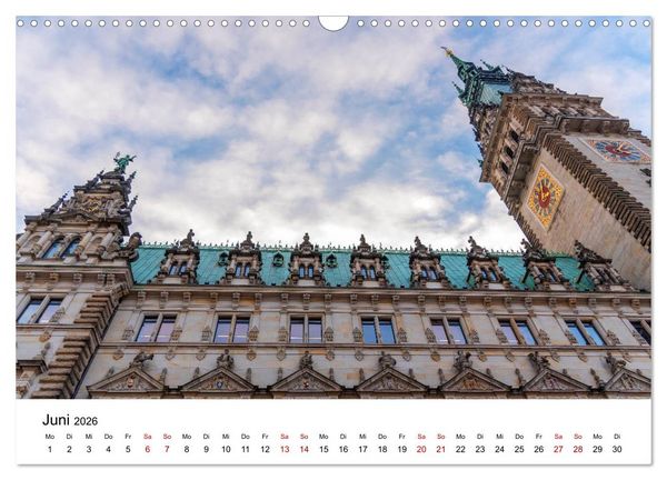 Produktbild: Die farbige Hafenstadt Hamburg (Wandkalender 2026 DIN A3 quer), CALVENDO Monatskalender