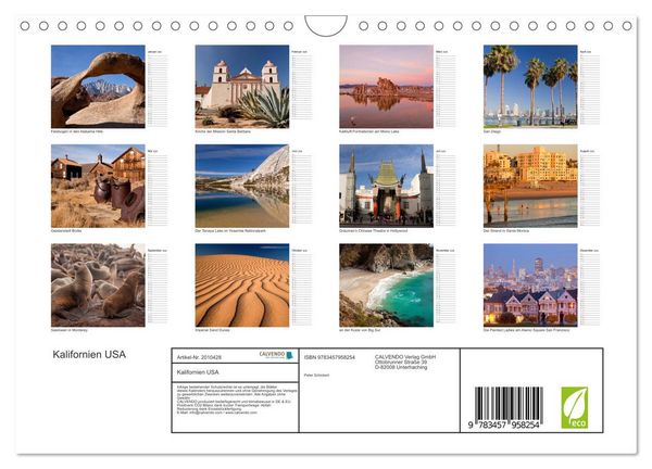 Produktbild: Kalifornien USA (Wandkalender 2026 DIN A4 quer), CALVENDO Monatskalender