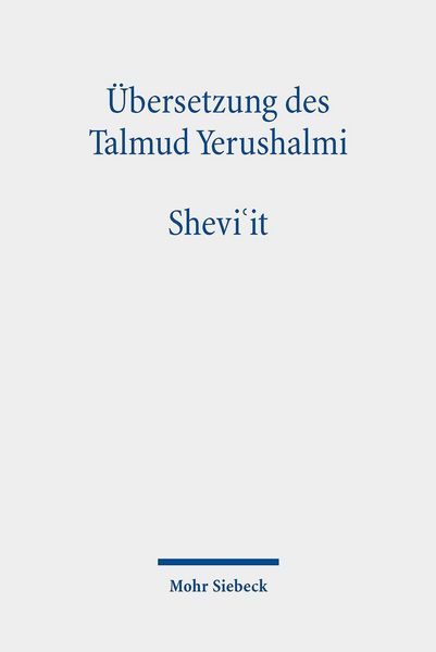 Produktbild: &Uuml;bersetzung des Talmud Yerushalmi