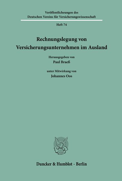Produktbild: Rechnungslegung von Versicherungsunternehmen im Ausland.