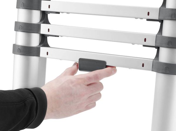 Produktbild: Hailo T80 FLEXLINE 7113-111 Aluminium Teleskopleiter Arbeitsh&ouml;he (max.): 3.95 m Silber, Schwarz, Rot DIN EN 131 10.7 kg