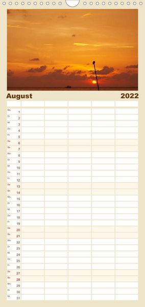 Produktbild: Familienplaner Farben am Meer (Wandkalender 2022 , 21 cm x 45 cm, hoch)