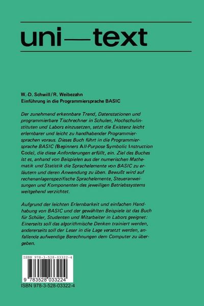 Produktbild: Einf&uuml;hrung in die Programmiersprache BASIC