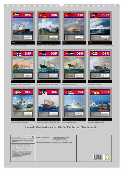 Produktbild: Heimathafen Rostock - Schiffe der Deutschen Seereederei (Wandkalender 2026 DIN A2 hoch), CALVENDO Monatskalender