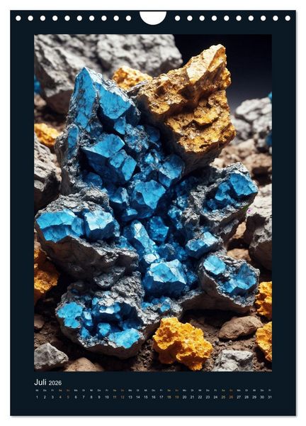 Produktbild: Fantastische Mineralien - Geheimnisvolle Sch&auml;tze (Wandkalender 2026 DIN A4 hoch), CALVENDO Monatskalender