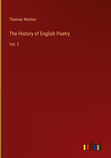 Produktbild: The History of English Poetry