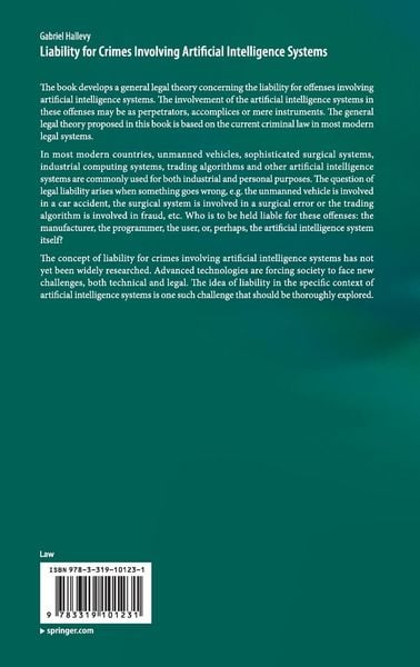 Produktbild: Liability for Crimes Involving Artificial Intelligence Systems