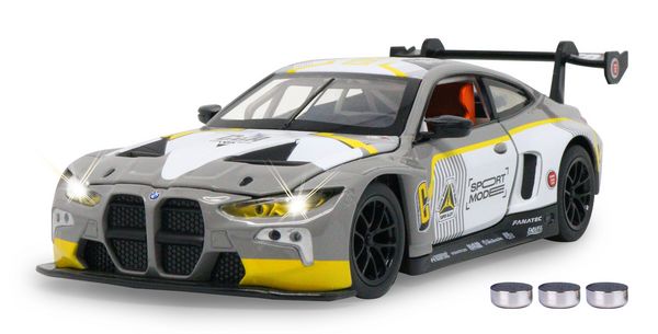 Produktbild: BMW M4 GT3 Diecast 1:24 grau inkl. Knopfzellen