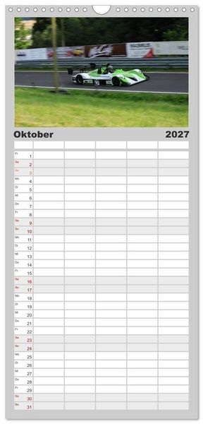 Produktbild: Familienplaner 2027 - Formelrennwagen am Berg mit 5 Spalten (Wandkalender, 21 x 45 cm) CALVENDO