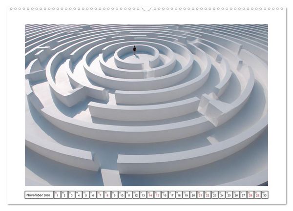 Produktbild: Im Bann der Labyrinthe - Die Kunst sich zu verlieren (hochwertiger Premium Wandkalender 2026 DIN A2 quer), Kunstdruck in Hochglanz
