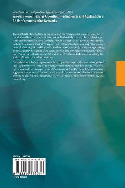 Produktbild: Wireless Power Transfer Algorithms, Technologies and Applications in Ad Hoc Communication Networks