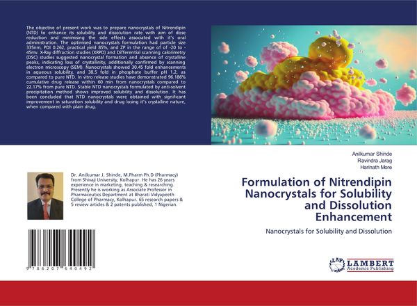 Produktbild: Formulation of Nitrendipin Nanocrystals for Solubility and Dissolution Enhancement