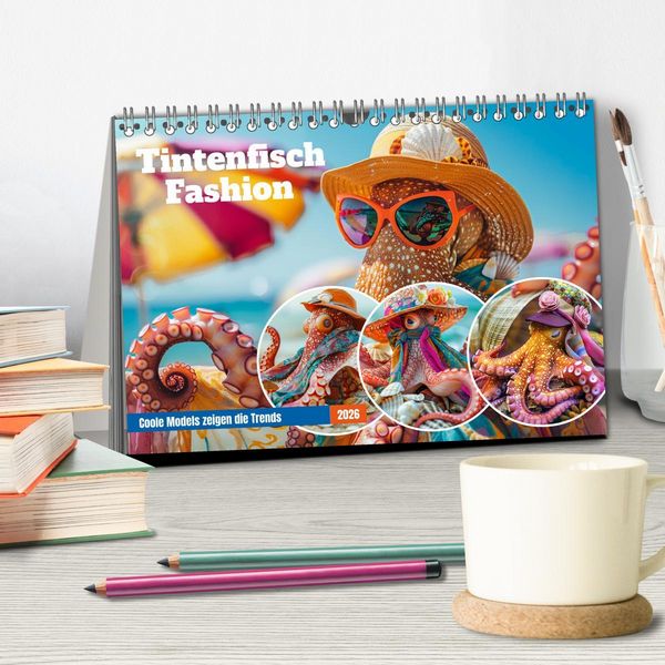 Produktbild: Tintenfisch Fashion. Coole Models zeigen die Trends (Tischkalender 2026 DIN A5 quer), CALVENDO Monatskalender