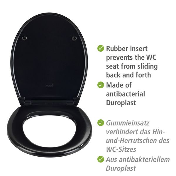 Produktbild: WC Sitz Mod. Vorno Neo Schwarz, Toilettendeckel mit Absenkautomatik