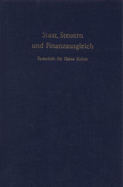 Produktbild: Staat, Steuern- und Finanzausgleich.