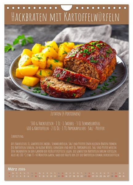 Produktbild: REZEPTE - Kochen in der Hei&szlig;luftfritteuse (Wandkalender 2026 DIN A4 hoch), CALVENDO Monatskalender