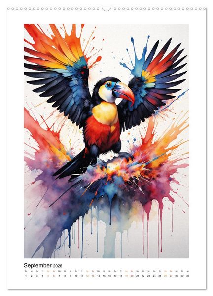 Produktbild: Fantastische Tierwelt: Farbenspiel und Eleganz (hochwertiger Premium Wandkalender 2026 DIN A2 hoch), Kunstdruck in Hochglanz