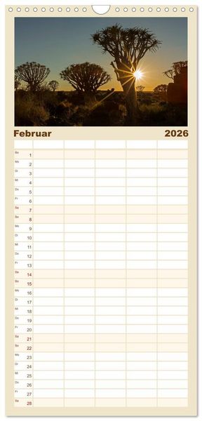 Produktbild: Familienplaner 2026 - Lichterf&uuml;lltes Namibia mit 5 Spalten (Wandkalender, 21 x 45 cm) CALVENDO